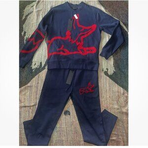 AKOO BNWT Snobby Sweatsuit 2-piece joggers sweatshirt Med activewear logo fleece